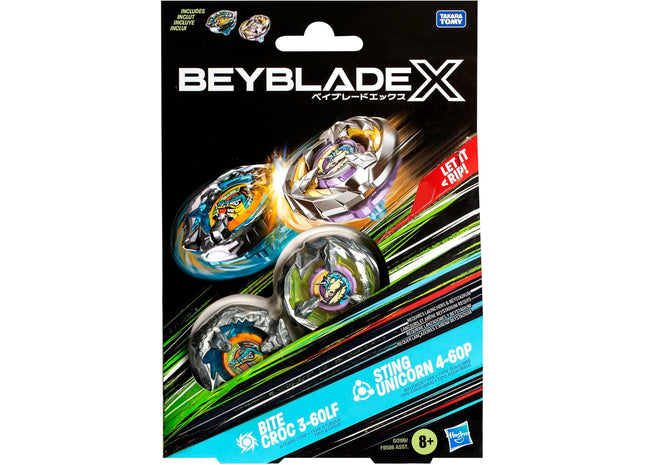 Gamers Guild AZ Hasbro Beyblade X: Bite Croc 3-60LF vs. Sting Unicorn 4-60P Discontinue