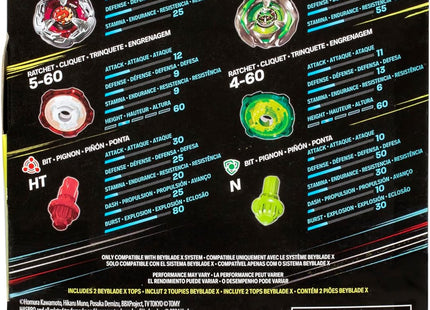 Gamers Guild AZ Hasbro Beyblade X: Chain Incendio 5-60HT vs. Arrow Wizard 4-60N Discontinue