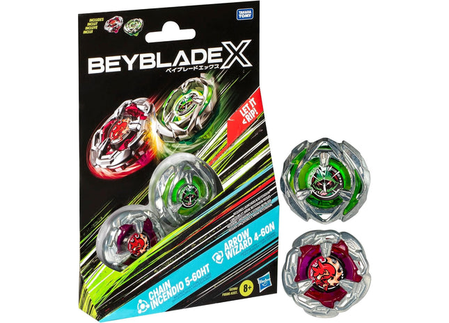 Gamers Guild AZ Hasbro Beyblade X: Chain Incendio 5-60HT vs. Arrow Wizard 4-60N Discontinue