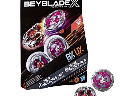Gamers Guild AZ Hasbro Beyblade X Dual Pack: Chain Incendio 5-60HT vs. Circle Ghost 0-80GB Discontinue