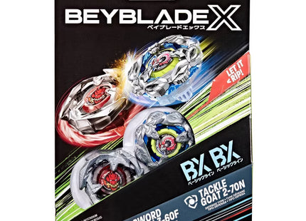 Gamers Guild AZ Hasbro Beyblade X Dual Pack: Tackle Goat 2-70N vs. Sword Dran 3-60F Discontinue