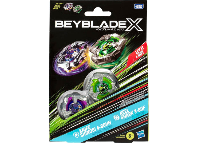 Gamers Guild AZ Hasbro Beyblade: X: Knife Shinobi 4-80HN & Keel Shark 3-80F Pack ACD Distribution