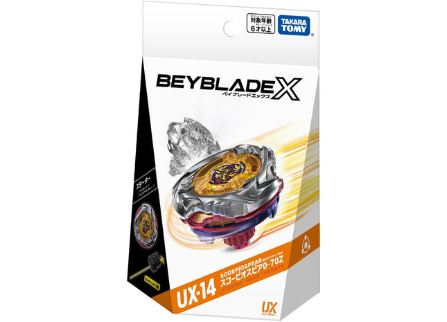 Gamers Guild AZ Hasbro Beyblade X: Starter Set - UX-14 Scorpio Spear 0-70Z Discontinue