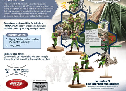 Gamers Guild AZ Heroscape G.I. JOE Heroscape: Greenshirts & Battle Copter Common Army Expansion [Premium Painted Edition] (Pre-Order) Renegade Game Studios