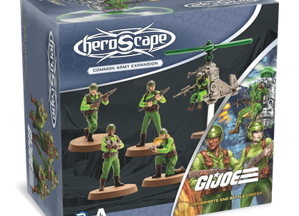Gamers Guild AZ Heroscape G.I. JOE Heroscape: Greenshirts & Battle Copter Common Army Expansion [Unpainted Edition] (Pre-Order) Renegade Game Studios