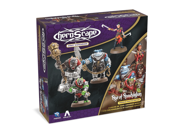 Gamers Guild AZ Heroscape Heroscape: Crimson Widow & Dreadnoughts of Caraway Cavern Army Expansion (Painted) (Pre-Order) Renegade Game Studios