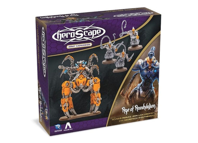 Gamers Guild AZ Heroscape Heroscape: Revna`s Rebuke - Iron Lich Viscerot and Necrotech Wraithriders Army Expansion (Unpainted) Renegade Game Studios