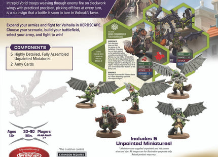 Gamers Guild AZ Heroscape Heroscape: Rising Tide – Wing Commander Tuck Harrigan & Vorid Glidestrikers Army Expansion [Unpainted] Renegade Game Studios