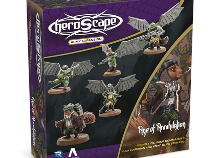 Gamers Guild AZ Heroscape Heroscape: Rising Tide – Wing Commander Tuck Harrigan & Vorid Glidestrikers Army Expansion [Unpainted] Renegade Game Studios