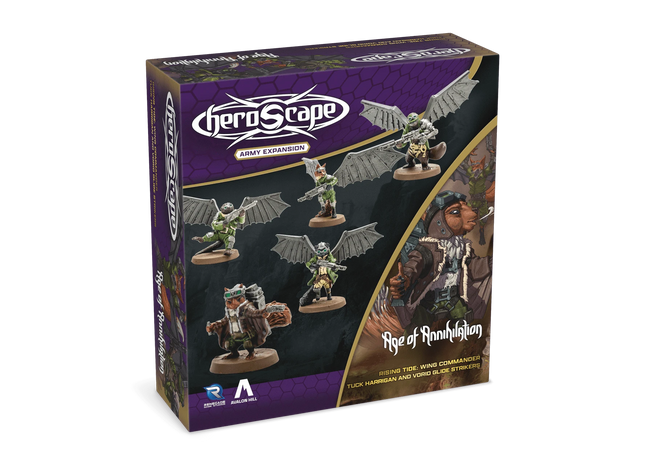 Gamers Guild AZ Heroscape Heroscape: Rising Tide – Wing Commander Tuck Harrigan & Vorid Glidestrikers Army Expansion [Unpainted] Renegade Game Studios