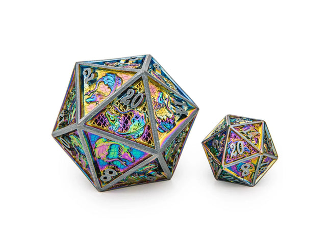 Gamers Guild AZ HYMGHO 45mm Dragon D20 -Brushed Rainbow HYMGHO