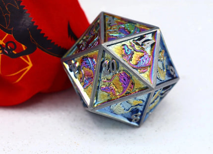 Gamers Guild AZ HYMGHO 45mm Dragon D20 -Brushed Rainbow HYMGHO