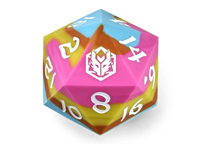Gamers Guild AZ HYMGHO 55mm Chonk Rubber Silicon D20 - Radiant Whispers HYMGHO
