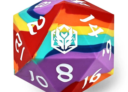 Gamers Guild AZ HYMGHO 55mm Chonk Rubber Silicon D20 - Rainbow Realms HYMGHO