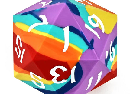Gamers Guild AZ HYMGHO 55mm Chonk Rubber Silicon D20 - Rainbow Realms HYMGHO