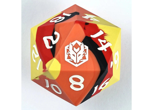 Gamers Guild AZ HYMGHO 55mm Chonk Rubber Silicon D20- The Fire Ball HYMGHO