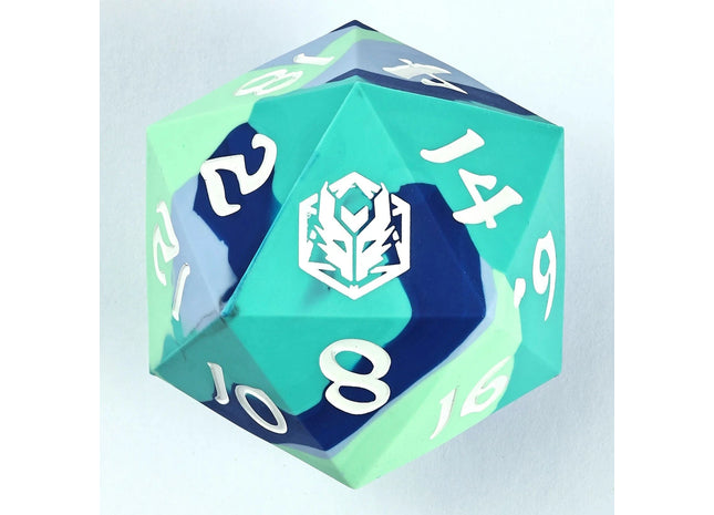 Gamers Guild AZ HYMGHO 55mm Chonk Rubber Silicon D20- The Ice Ball HYMGHO