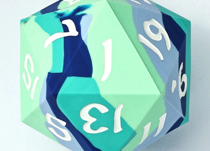 Gamers Guild AZ HYMGHO 55mm Chonk Rubber Silicon D20- The Ice Ball HYMGHO