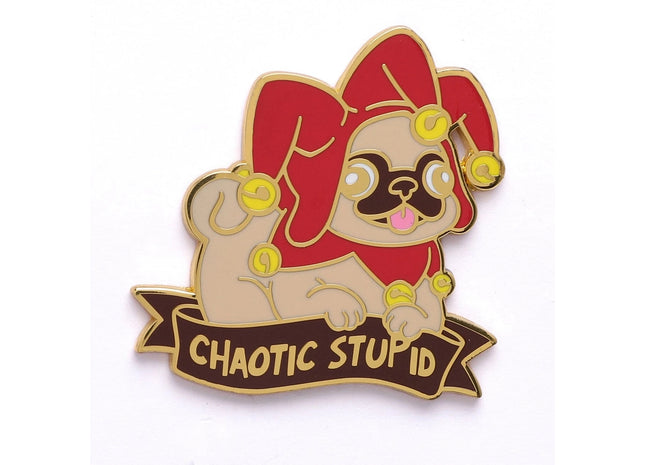 Gamers Guild AZ HYMGHO Alternative Alignments Enamel Pin - Chaotic Stupid Pug HYMGHO