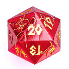 Gamers Guild AZ HYMGHO Barbarian 35mm Solid Metal Single D20 Spin Down - Red with Gold HYMGHO