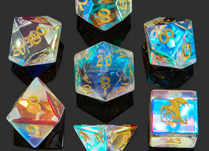 Gamers Guild AZ HYMGHO BRB011: Dragon's Hoard Gemstone Dice Set - Prismatic Crystal HYMGHO