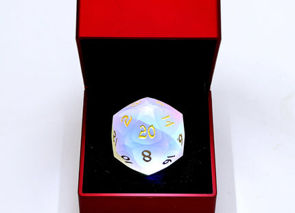 Gamers Guild AZ HYMGHO BRB0523020: 30mm Chonk Luster Cut D20 - Frosted Prismatic Crystal HYMGHO