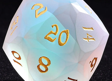 Gamers Guild AZ HYMGHO BRB0523020: 30mm Chonk Luster Cut D20 - Frosted Prismatic Crystal HYMGHO