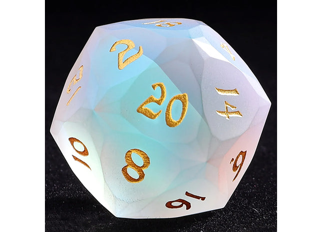 Gamers Guild AZ HYMGHO BRB0523020: 30mm Chonk Luster Cut D20 - Frosted Prismatic Crystal HYMGHO