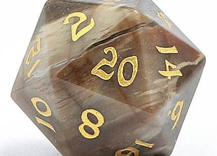 Gamers Guild AZ HYMGHO BRB062: Dragon's Hoard Gemstone Dice Set - Petrified Wood HYMGHO