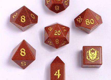 Gamers Guild AZ HYMGHO BRB071: Dragon's Hoard Gemstone Dice Set - Gold Sandstone HYMGHO