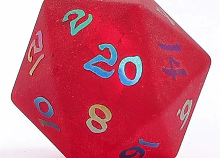 Gamers Guild AZ HYMGHO BRB074: Blasted Frosted Glass Dice Set - Red HYMGHO