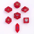 Gamers Guild AZ HYMGHO BRB074: Blasted Frosted Glass Dice Set - Red HYMGHO