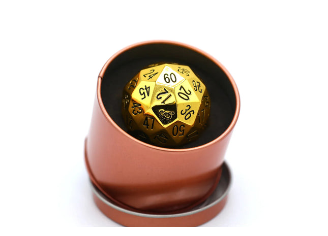 Gamers Guild AZ HYMGHO BRD6006: Titan's Fist Metal D60 Dice - Gold w/ Black HYMGHO