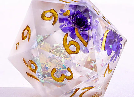 Gamers Guild AZ HYMGHO BRR073: Captured Magic: Sharp Edge Resin Dice Set - Cloud Blossom HYMGHO