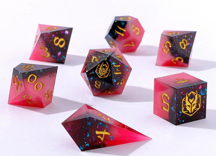 Gamers Guild AZ HYMGHO BRR079: Captured Magic Sharp Edge Resin Dice Set - Magma Dip HYMGHO