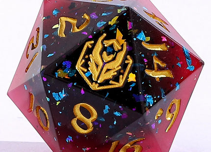 Gamers Guild AZ HYMGHO BRR079: Captured Magic Sharp Edge Resin Dice Set - Magma Dip HYMGHO
