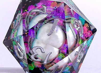 Gamers Guild AZ HYMGHO BRR094: Captured Magic Sharp Edge Resin Dice - Celestial Pearl HYMGHO