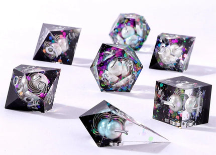 Gamers Guild AZ HYMGHO BRR094: Captured Magic Sharp Edge Resin Dice - Celestial Pearl HYMGHO