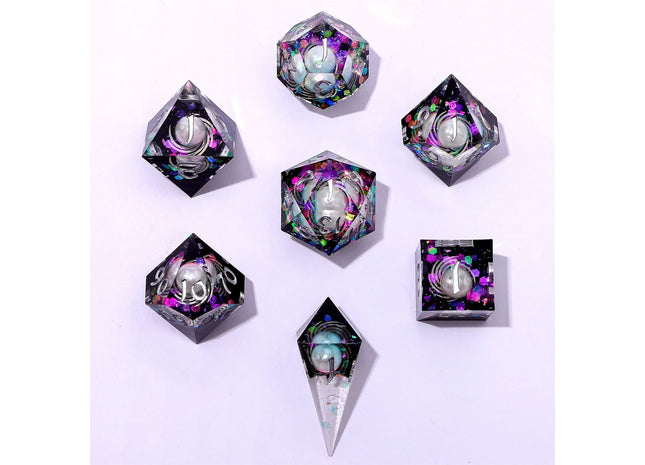 Gamers Guild AZ HYMGHO BRR094: Captured Magic Sharp Edge Resin Dice - Celestial Pearl HYMGHO