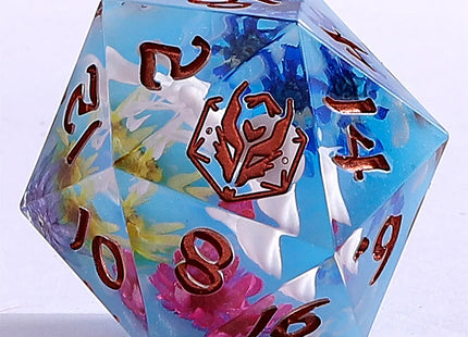 Gamers Guild AZ HYMGHO BRR097: Captured Magic Sharp Edge Resin Dice Set - Floral Mirage HYMGHO
