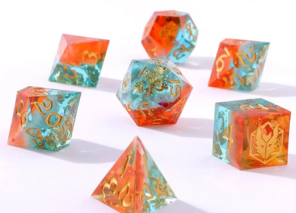 Gamers Guild AZ HYMGHO BRR098: Captured Magic Sharp Edge Resin Dice - Sunset Mirage HYMGHO
