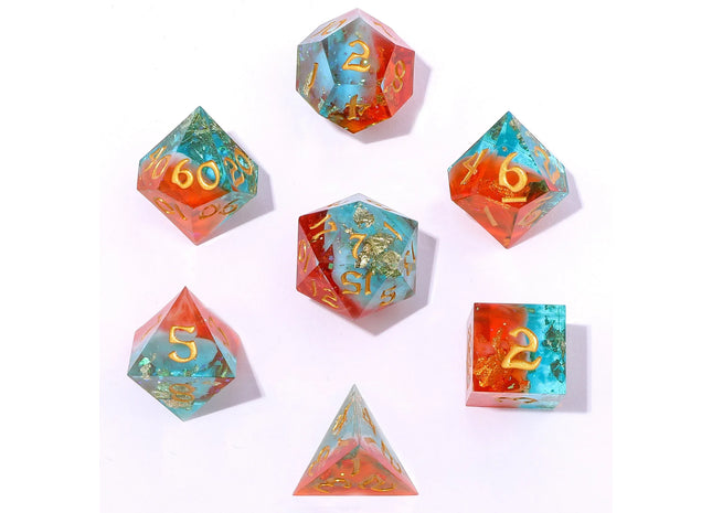 Gamers Guild AZ HYMGHO BRR098: Captured Magic Sharp Edge Resin Dice - Sunset Mirage HYMGHO