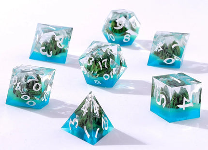 Gamers Guild AZ HYMGHO BRR103: Captured Magic Sharp Edge Resin Dice Set - Mystic Peaks HYMGHO