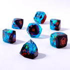 Gamers Guild AZ HYMGHO BRR107: Captured Magic Luster Cut Resin Dice Set - Blue & Red HYMGHO