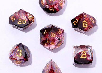 Gamers Guild AZ HYMGHO BRR108: Captured Magic Luster Cut Resin Dice Blood Crystal HYMGHO