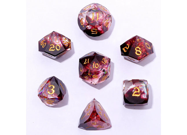 Gamers Guild AZ HYMGHO BRR108: Captured Magic Luster Cut Resin Dice Blood Crystal HYMGHO