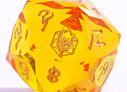 Gamers Guild AZ HYMGHO BRR114: Captured Magic Luster Cut Resin Dice Set - Golden Yellow HYMGHO