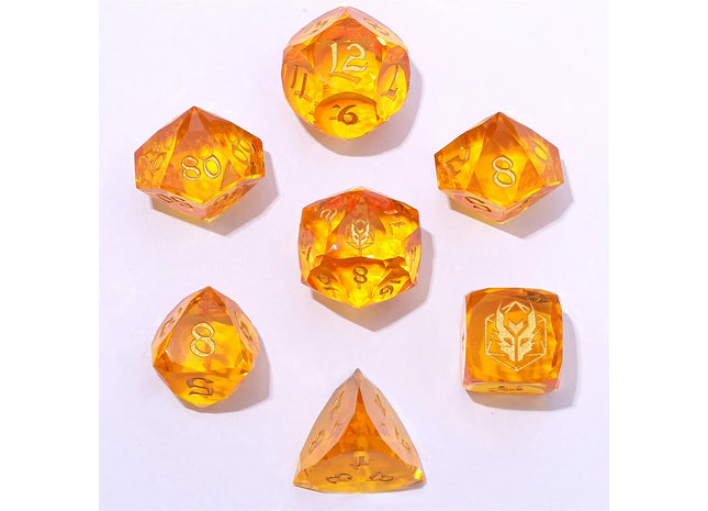 Gamers Guild AZ HYMGHO BRR114: Captured Magic Luster Cut Resin Dice Set - Golden Yellow HYMGHO