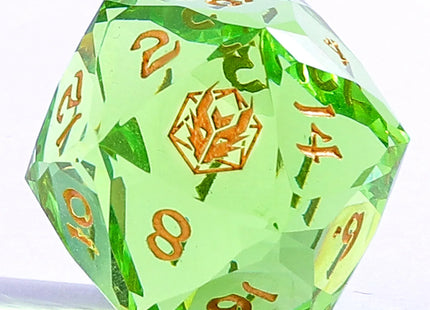 Gamers Guild AZ HYMGHO BRR115: Captured Magic Luster Cut Resin Dice - Lemon Green HYMGHO