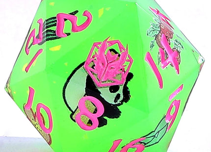 Gamers Guild AZ HYMGHO Captured Magic Sharp Edge Resin Dice - Pandemonium - Green HYMGHO